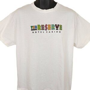 Vintage Reserve Casino T Shirt Mens Size XL White 90s Henderson Nevada CLOSED